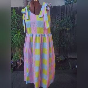 Wild And Pree Colorful Checkered  Dress